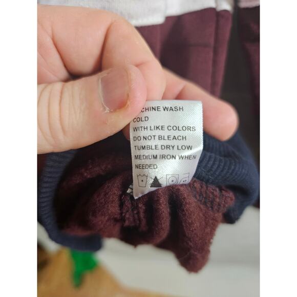 Colours Alexander Julian Hood Sweatshirt Mens L Blue maroon Long Sleeve Pullover - Picture 6 of 7